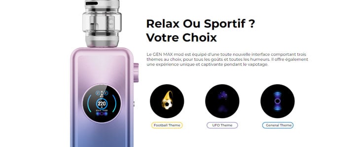 Mode de vape gen max vaporesso